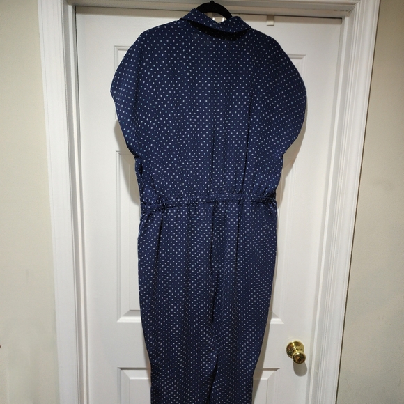 J. Crew Navy Polka Dot Jumpsuit With Pockets - Picture 5 of 9